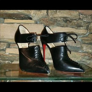Christian Louboutin black bootie heels